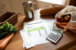 Average grocery bill for family of 4 per month