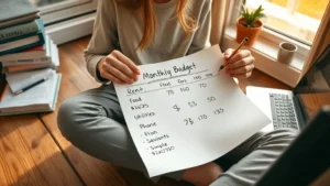 Example Monthly Budget Plan for Students